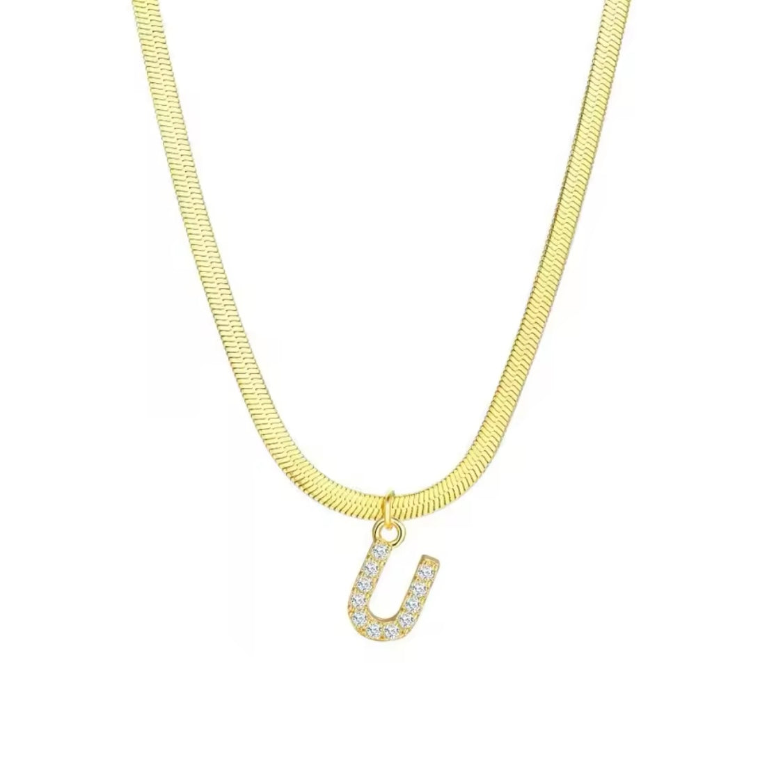 TINY SPARKLE LETTER NECKLACE