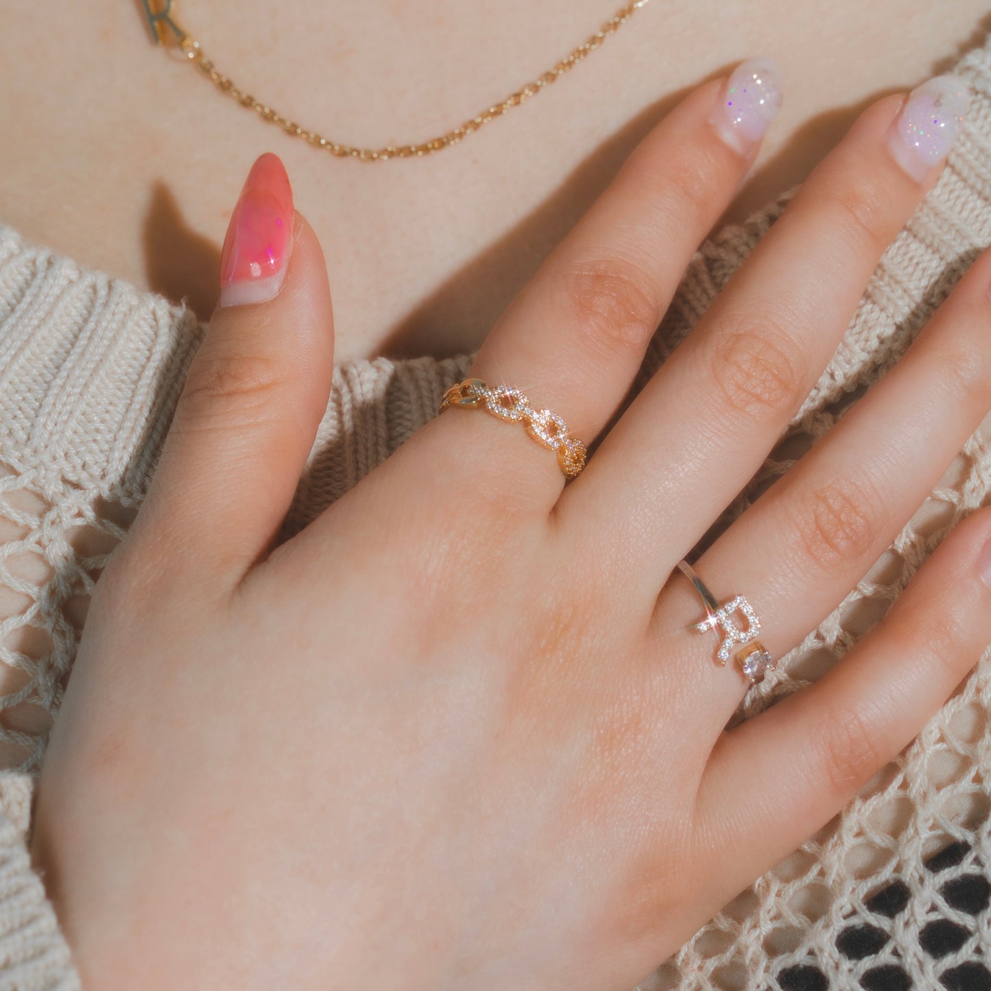 TWINKLE CHAIN RING