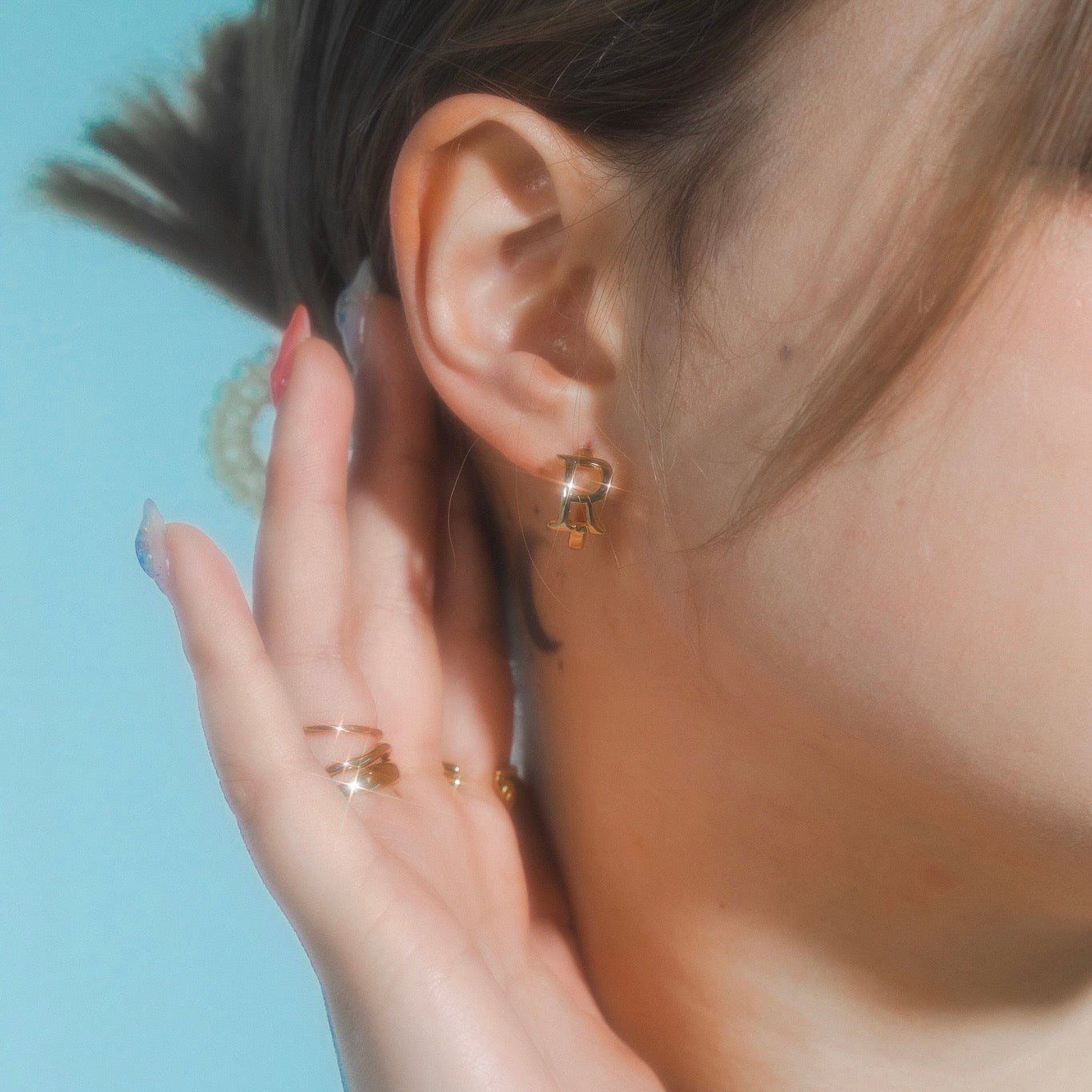 LETTER STUD EARRINGS