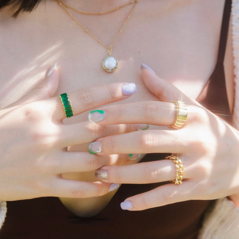EMERALD CUT PAVE RING