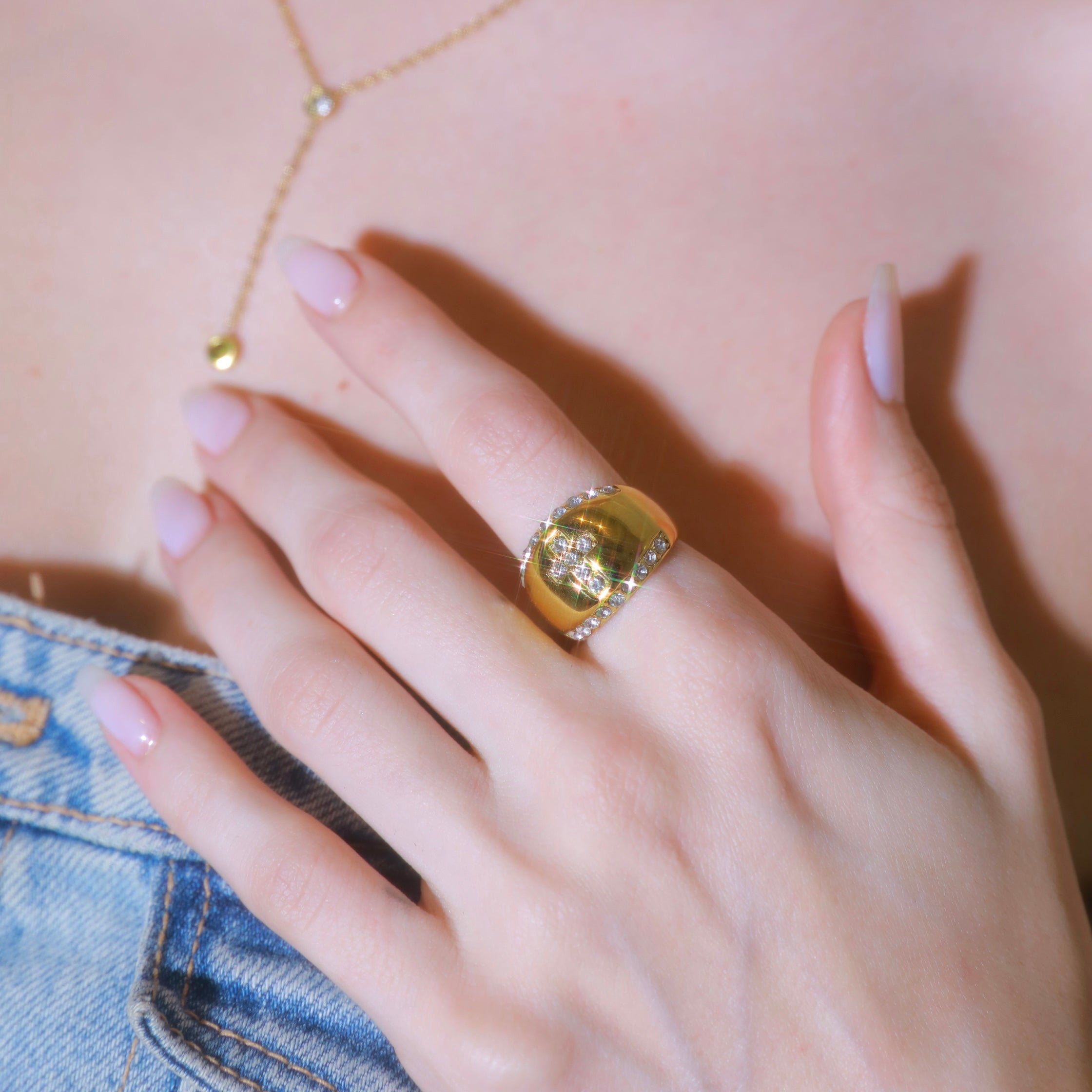DOME CROSS RING