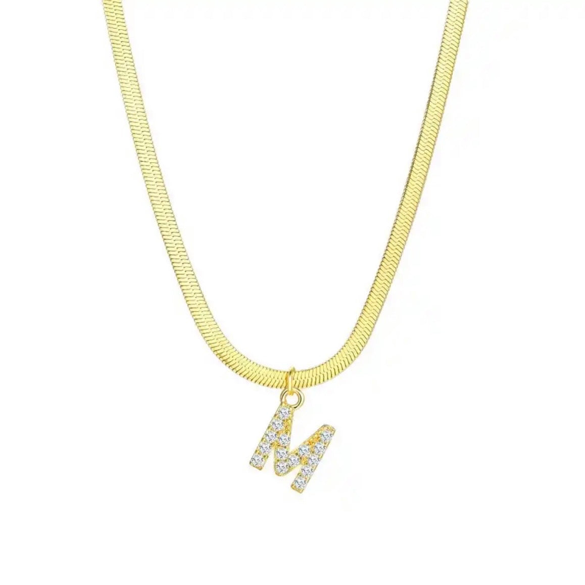 TINY SPARKLE LETTER NECKLACE