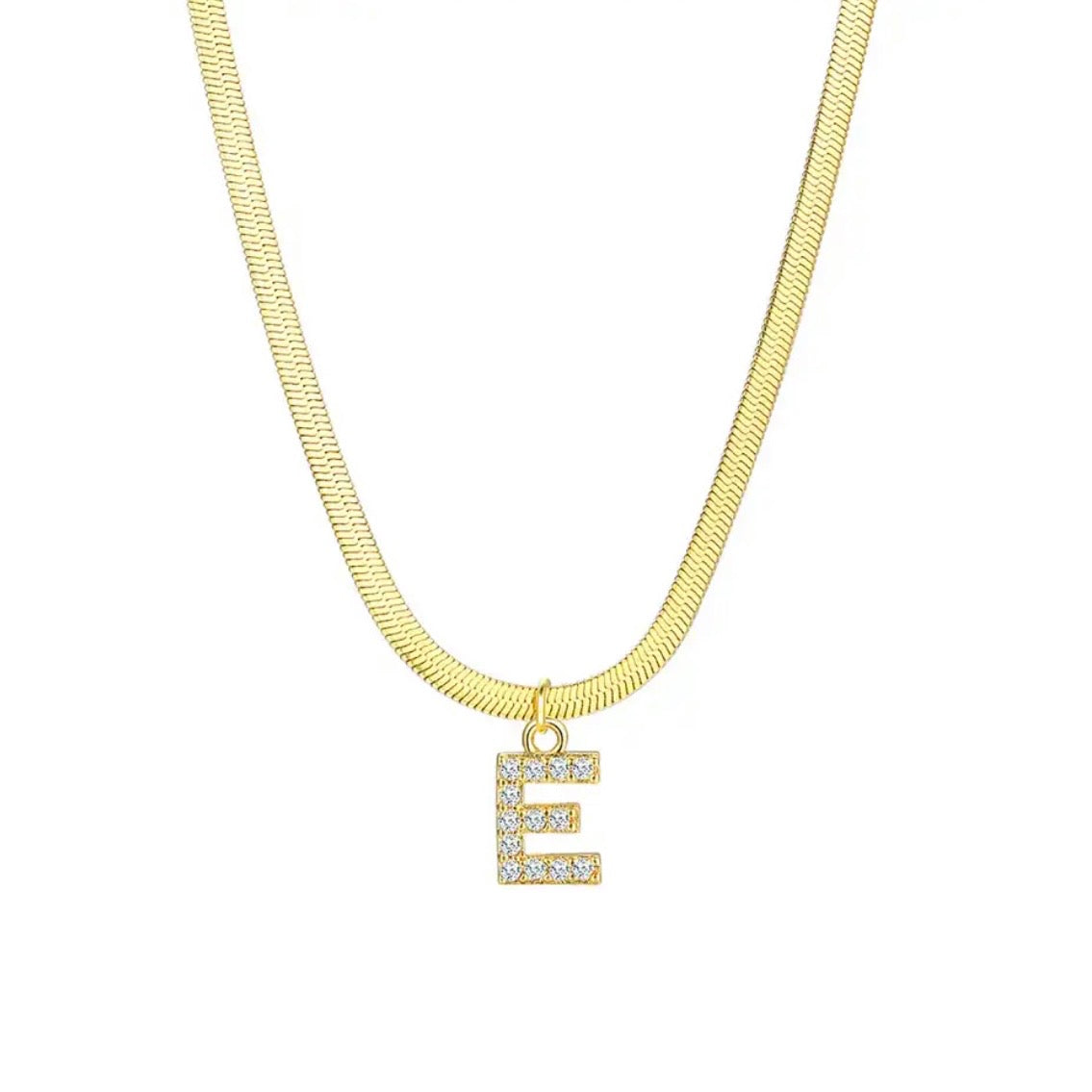 TINY SPARKLE LETTER NECKLACE