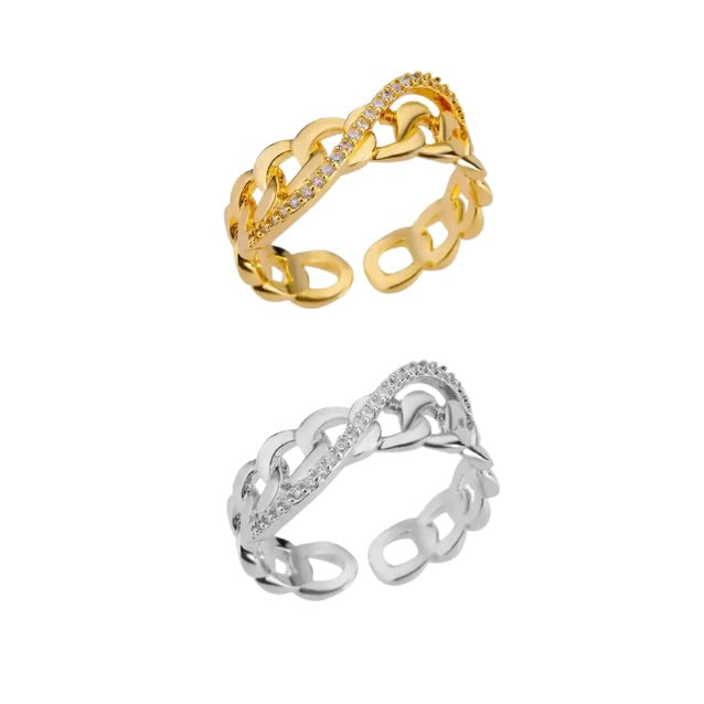 SPARKLING CHAIN RING