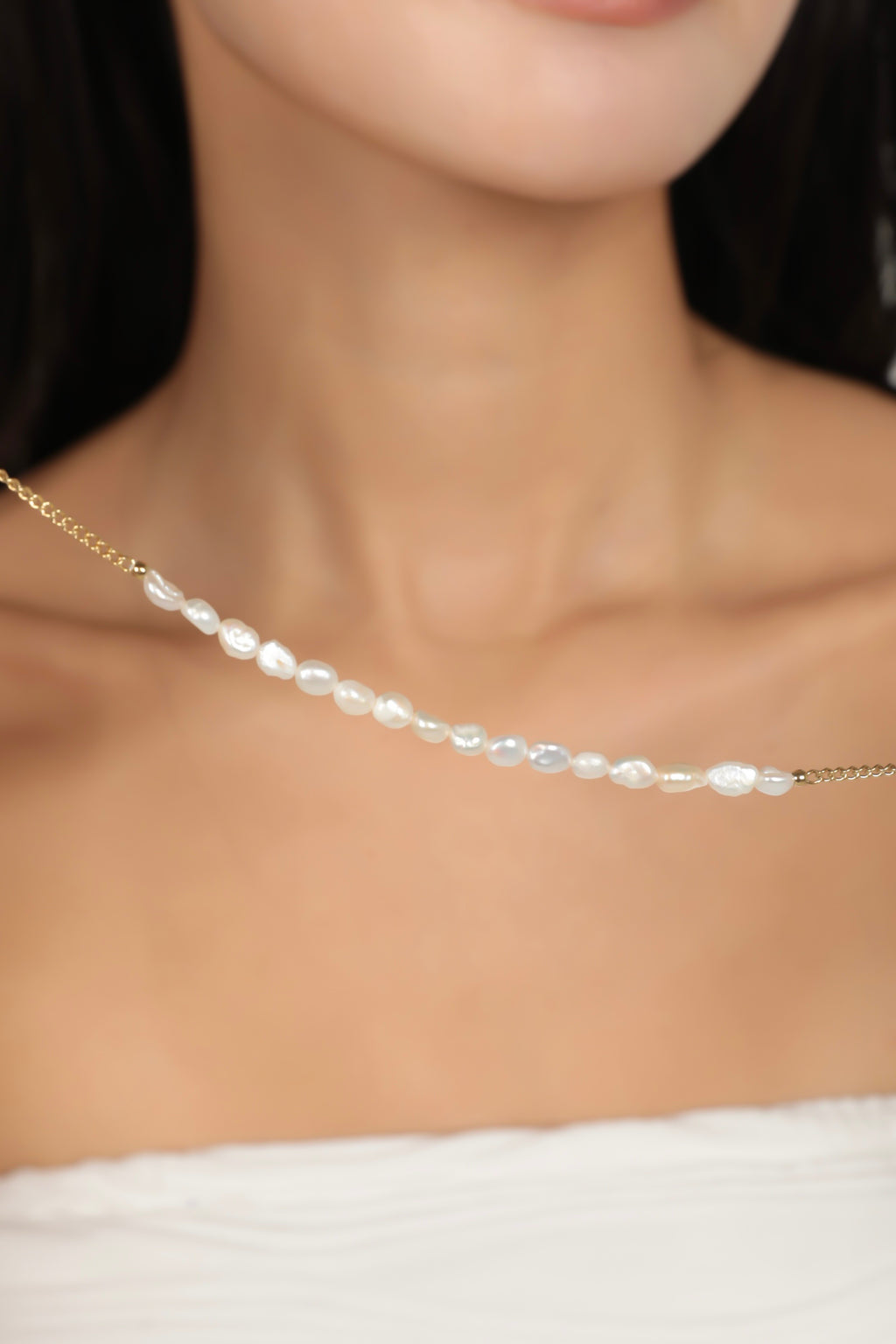 SIMPLE PEARL NECKLACE 【天然淡水パール】