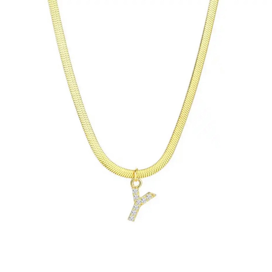 TINY SPARKLE LETTER NECKLACE