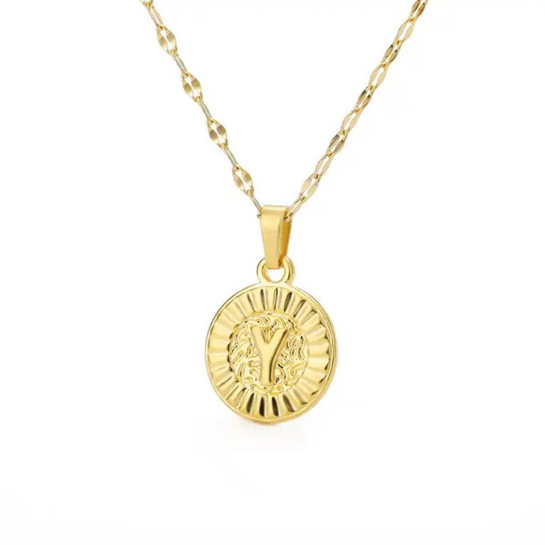 ROUND LETTER NECKLACE