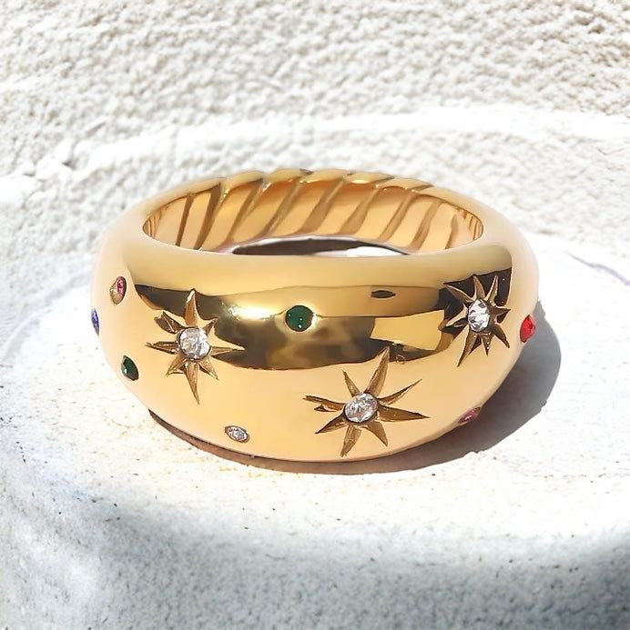 CHUNKY STARS RING