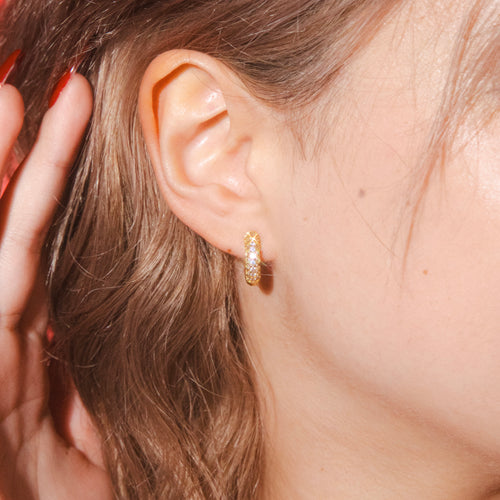 PAVE CRYSTAL HOOPS