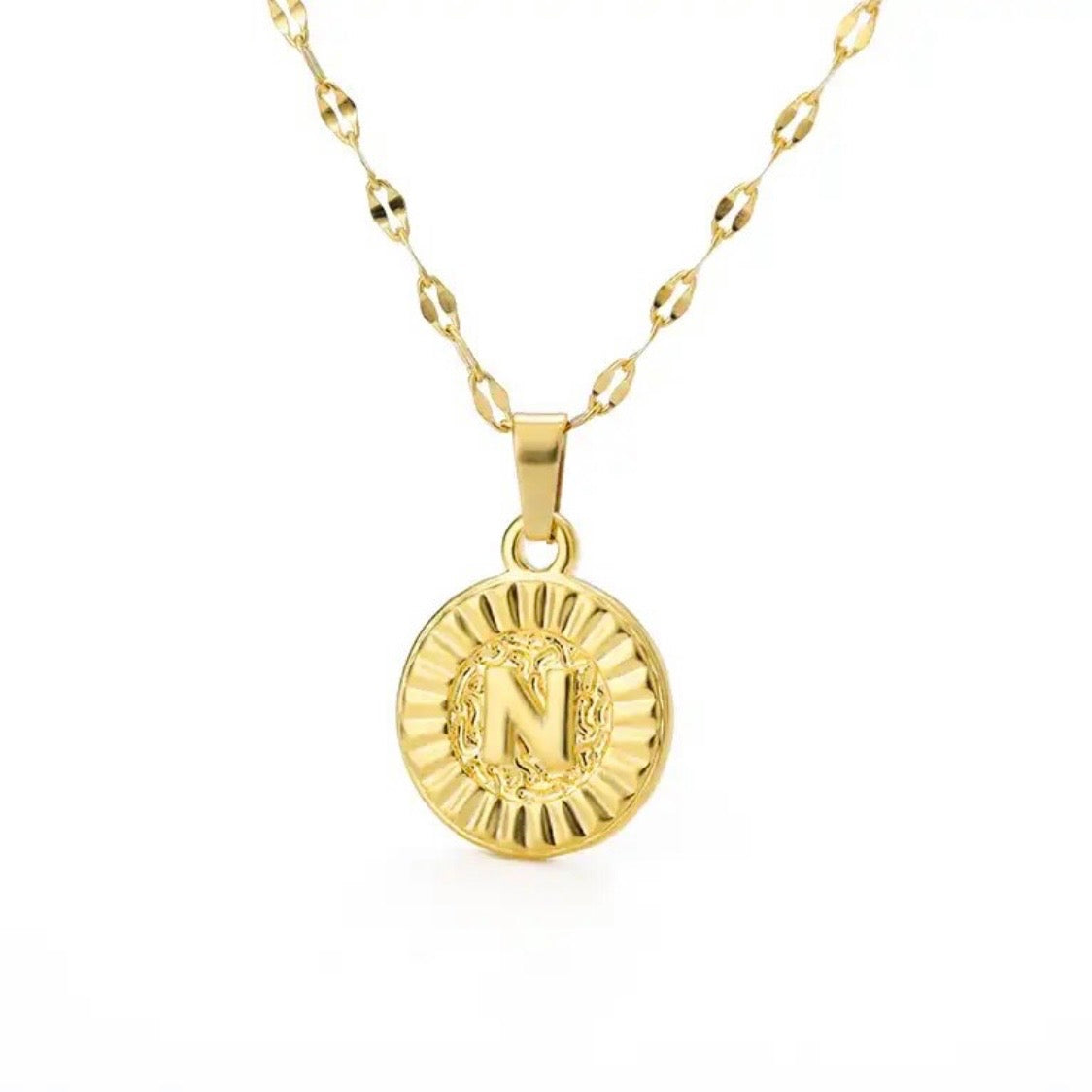 ROUND LETTER NECKLACE