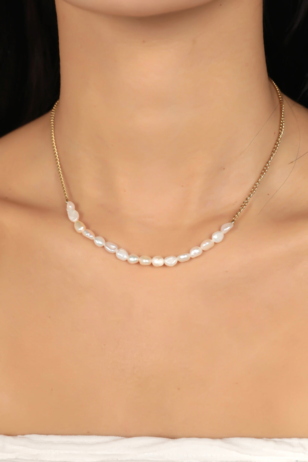 SIMPLE PEARL NECKLACE 【天然淡水パール】