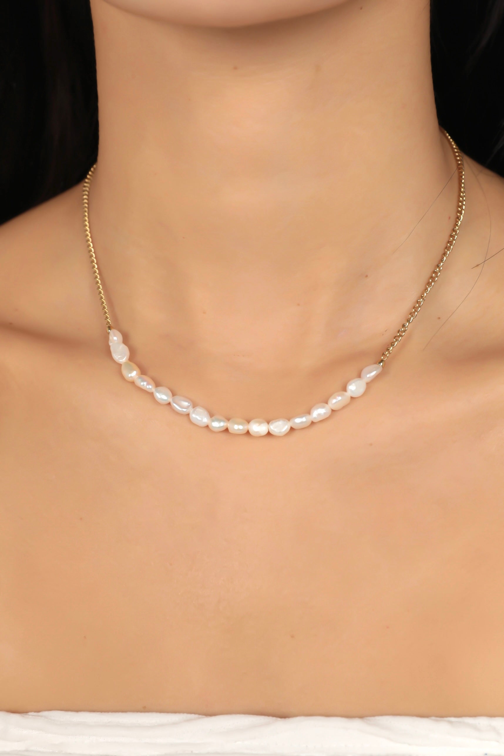 SIMPLE PEARL NECKLACE 【天然淡水パール】