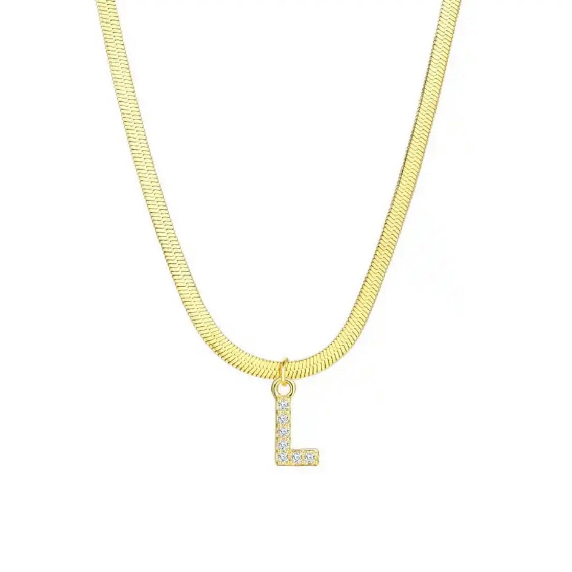 TINY SPARKLE LETTER NECKLACE