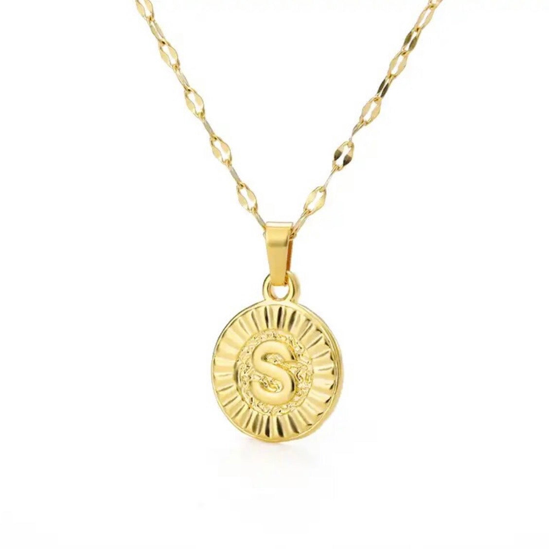 ROUND LETTER NECKLACE