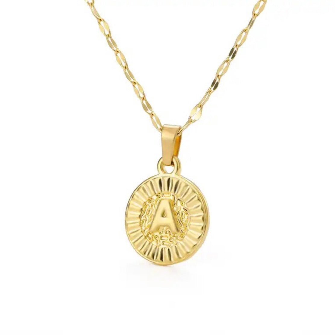 ROUND LETTER NECKLACE