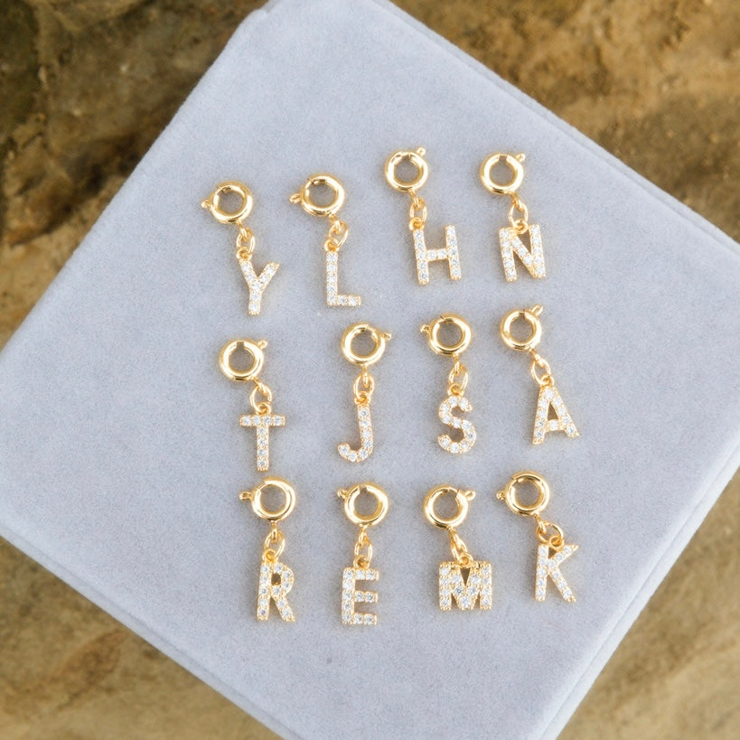 TINY SPARKLE LETTER NECKLACE