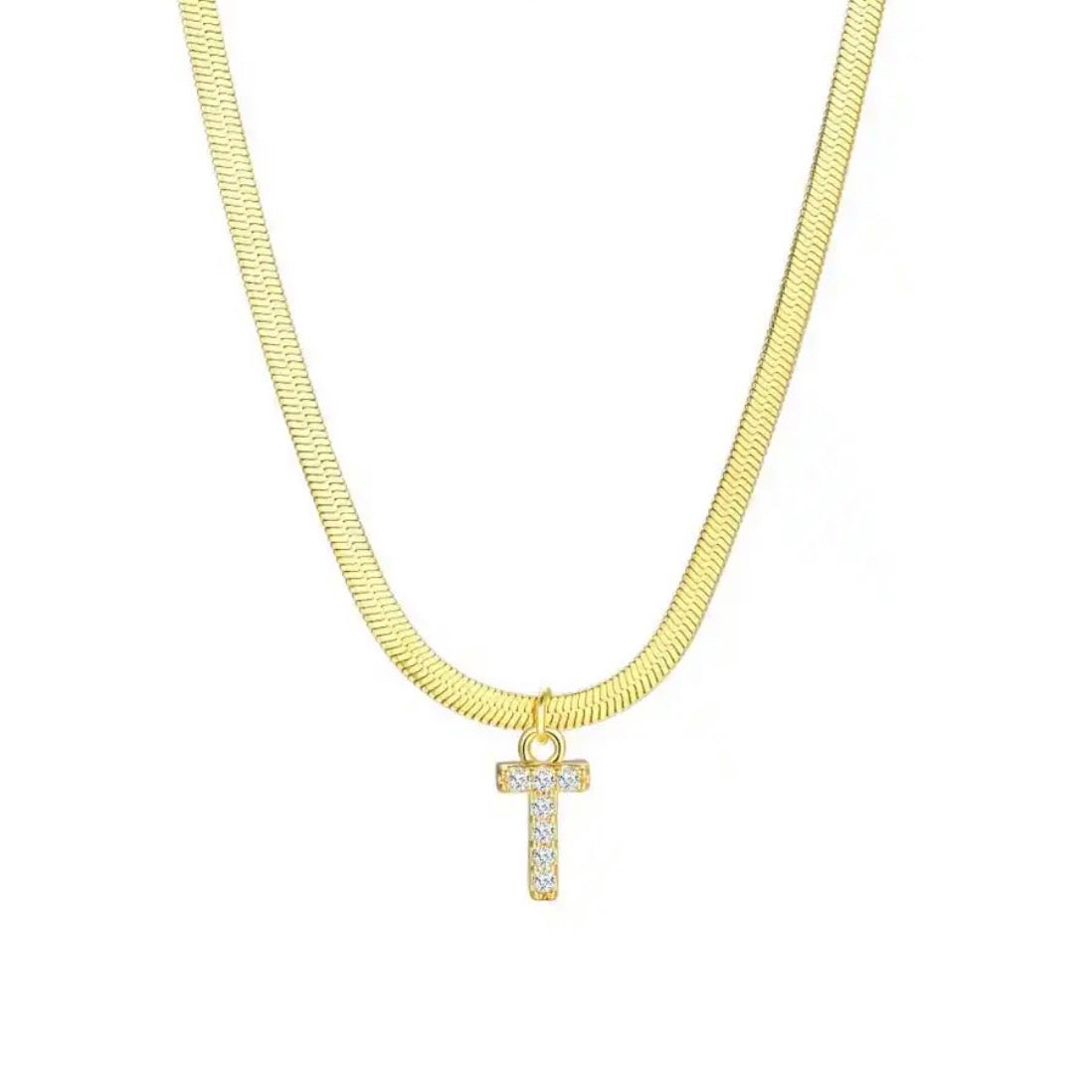 TINY SPARKLE LETTER NECKLACE