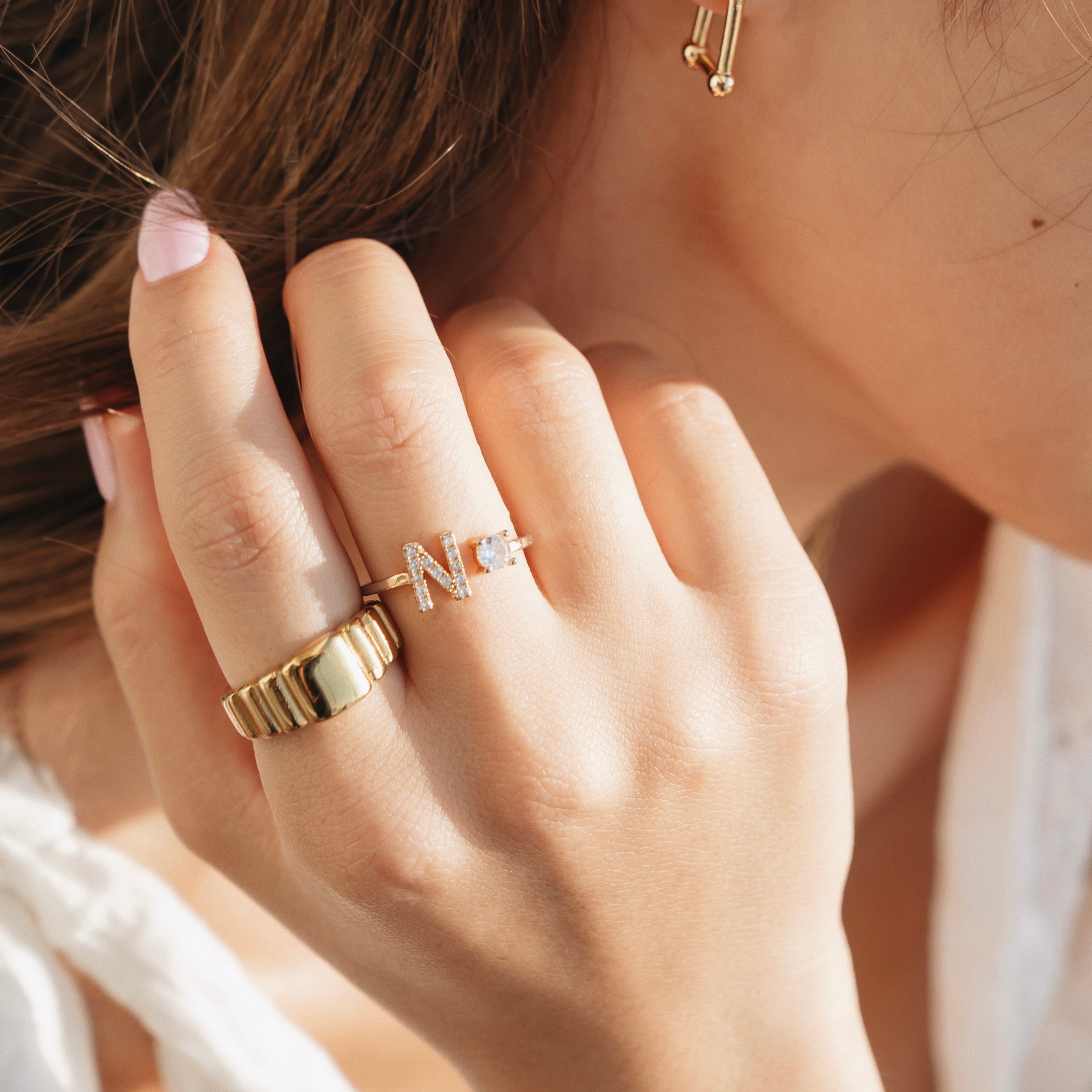 SHAPE LETTER RING