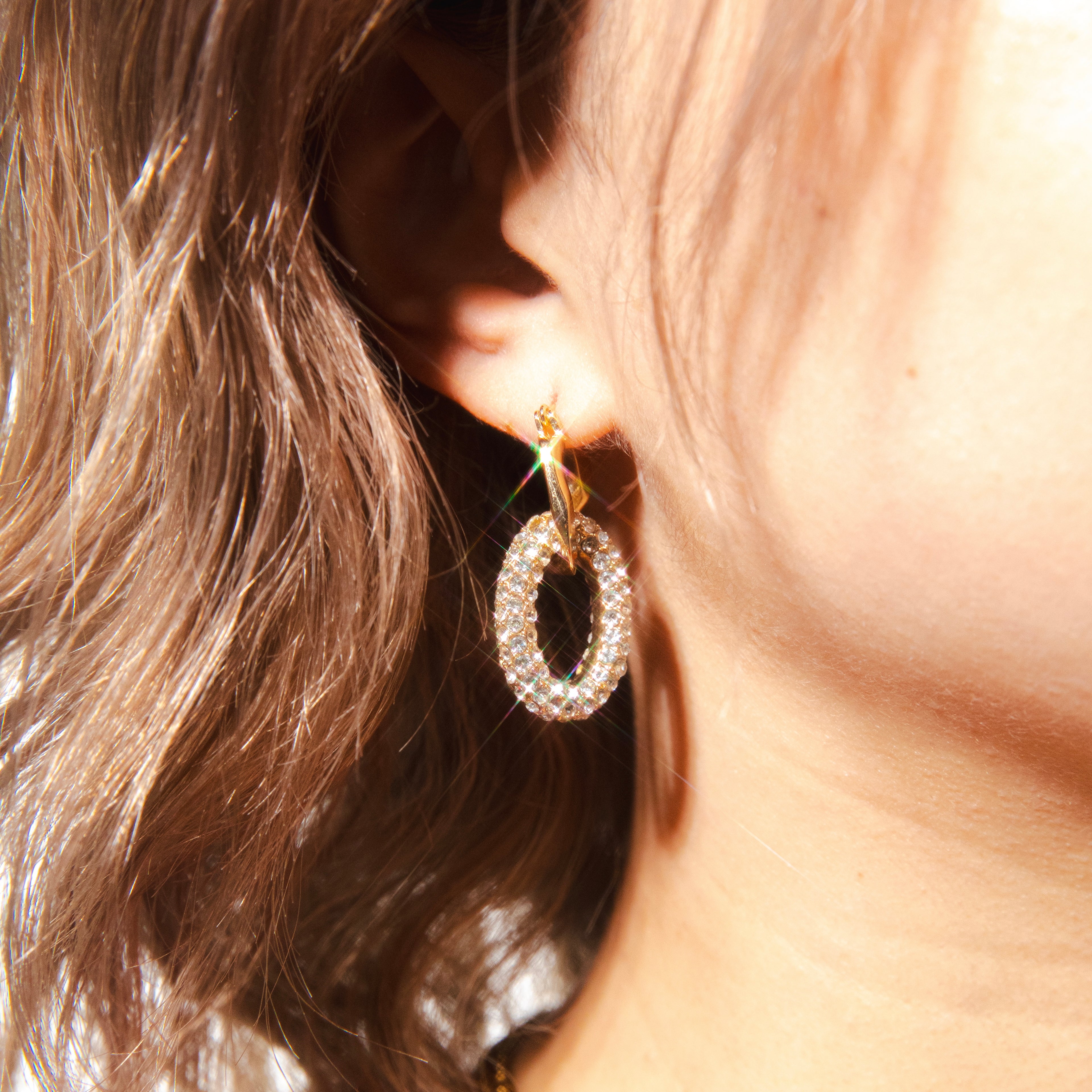 CRYSTAL LINK EARRINGS
