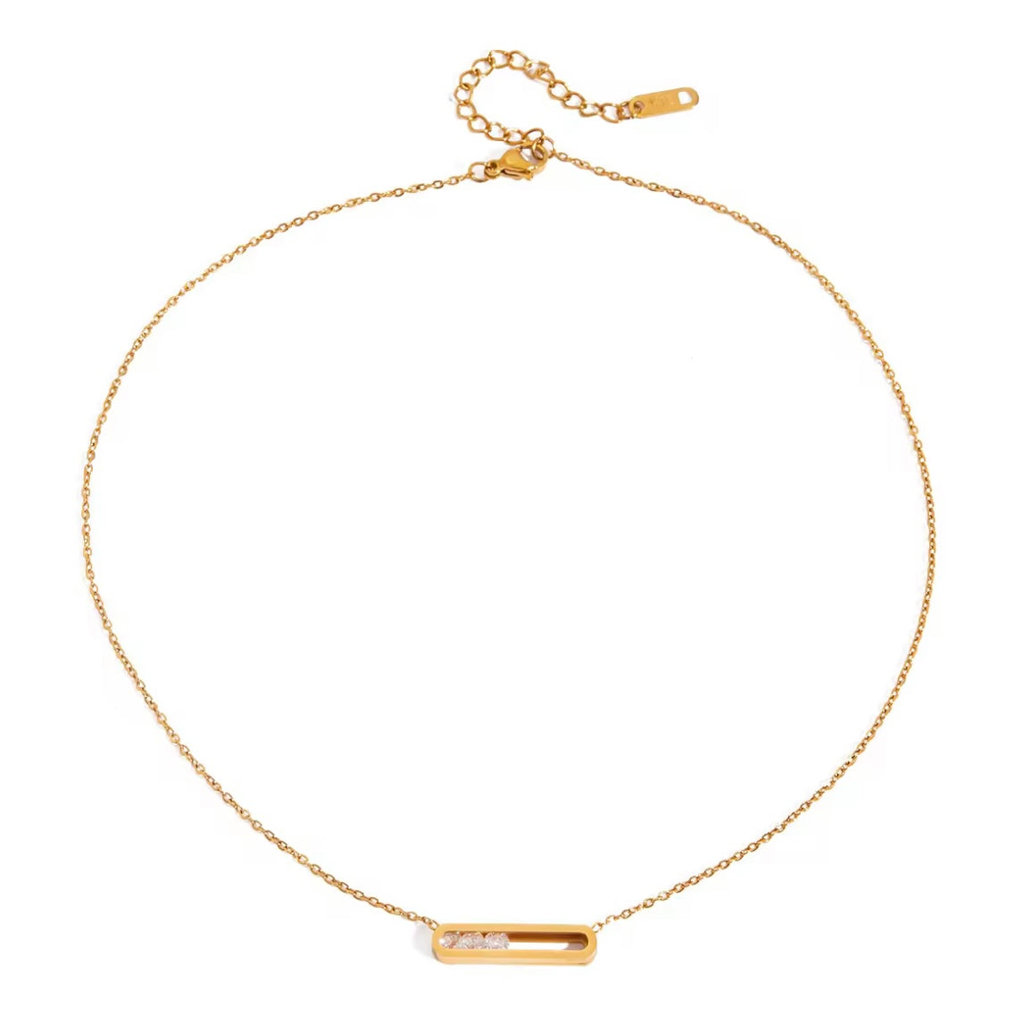 【NRW】CRYSTAL BAR NECKLACE