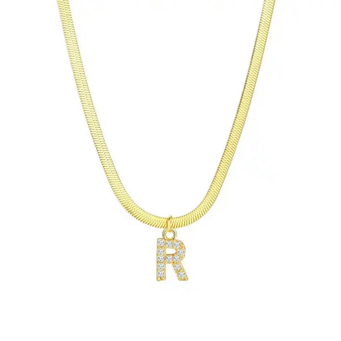 TINY SPARKLE LETTER NECKLACE