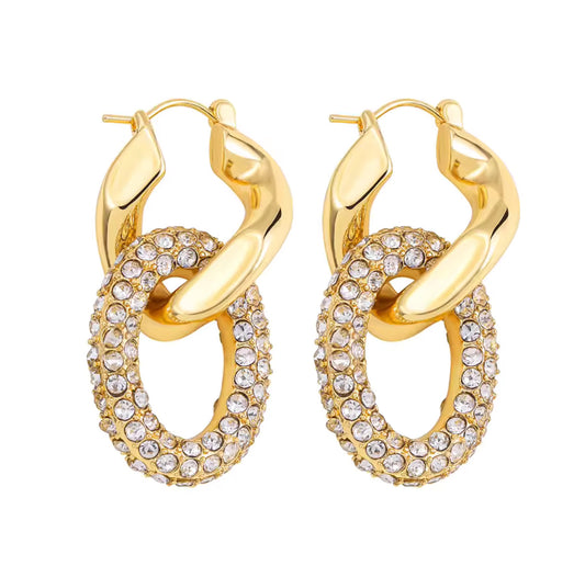 CRYSTAL LINK EARRINGS