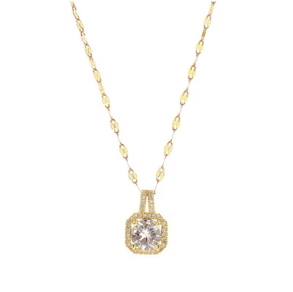 SQUARE CRYSTAL ZIRCON CHAIN