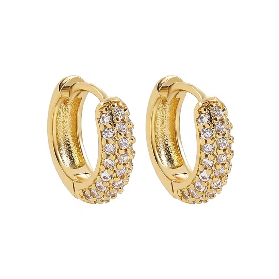 PAVE CRYSTAL HOOPS