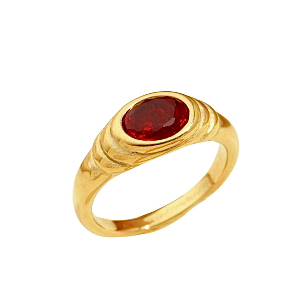 RED STONE RING